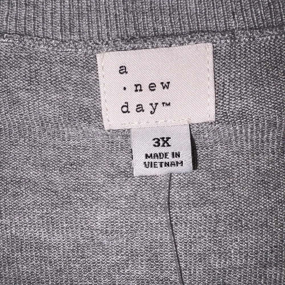 A New Day Men's‎ V-Neck Sweater 3XL Gray NWT Soft Eco Blend Pullover Lightweight